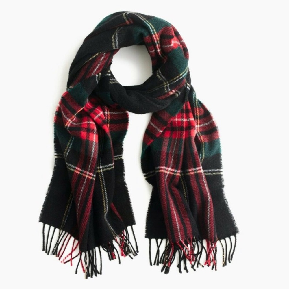 JCrew tartan plaid wool scarf made in Italy. Lightly worn.
